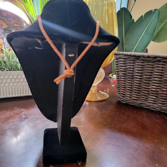 Rustic Vintage Wooden Cross Necklace with Leather Cord & Christian Style Pendant - Picture 5 of 10